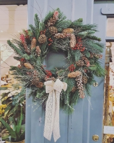 Fresh door wreath